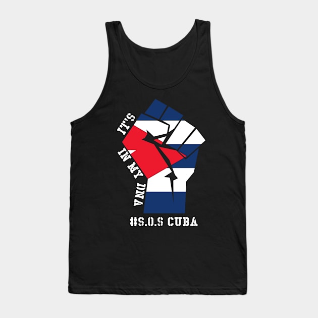 Sos Cuba Flag Cuban Power Pride it's in my DNA Vintage Tank Top by Johner_Clerk_Design